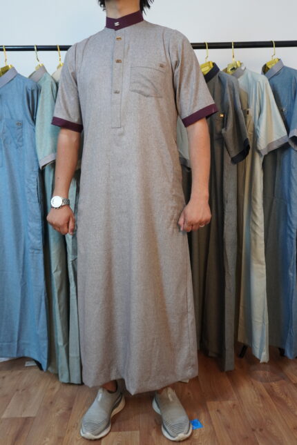 قميص الفوزان موشتي-رمادي خمري